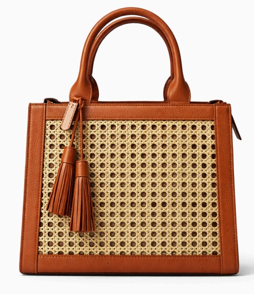 The Heritage Cane Box Tote – Timeless Heritage Cane Box Tote with Leather Handles